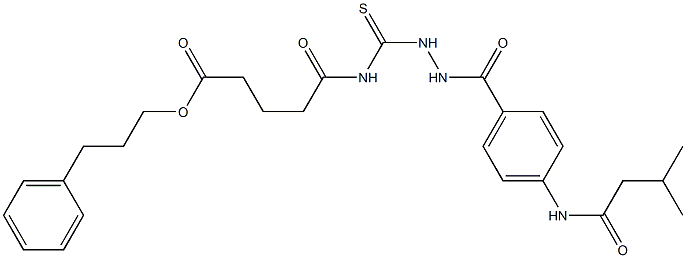 3-phenylpropyl 5-{[(2-{4-[(3-methylbutanoyl)amino]benzoyl}hydrazino)carbothioyl]amino}-5-oxopentanoate 结构式