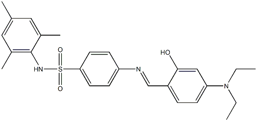 4-({(E)-[4-(diethylamino)-2-hydroxyphenyl]methylidene}amino)-N-mesitylbenzenesulfonamide 结构式