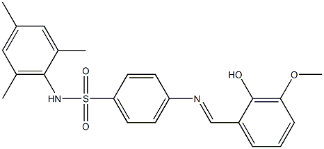 4-{[(E)-(2-hydroxy-3-methoxyphenyl)methylidene]amino}-N-mesitylbenzenesulfonamide 结构式