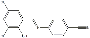 4-{[(E)-(3,5-dichloro-2-hydroxyphenyl)methylidene]amino}benzonitrile 结构式