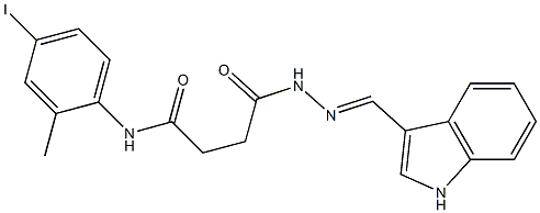 4-{2-[(E)-1H-indol-3-ylmethylidene]hydrazino}-N-(4-iodo-2-methylphenyl)-4-oxobutanamide 结构式