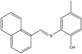 4-methyl-2-{[(E)-1-naphthylmethylidene]amino}phenol 结构式