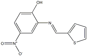 4-nitro-2-{[(E)-2-thienylmethylidene]amino}phenol 结构式