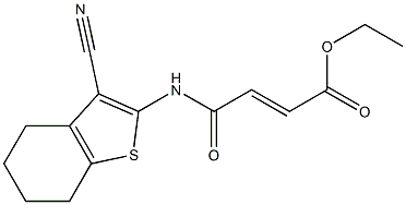 ethyl (E)-4-[(3-cyano-4,5,6,7-tetrahydro-1-benzothiophen-2-yl)amino]-4-oxo-2-butenoate 结构式