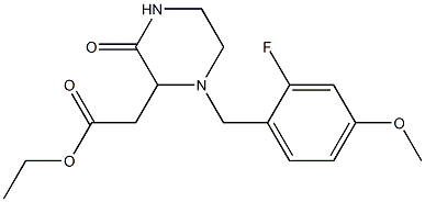 ethyl 2-[1-(2-fluoro-4-methoxybenzyl)-3-oxo-2-piperazinyl]acetate 结构式