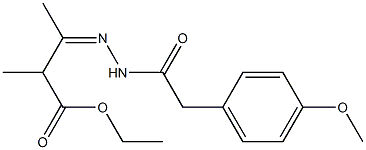 ethyl 3-{(Z)-2-[2-(4-methoxyphenyl)acetyl]hydrazono}-2-methylbutanoate 结构式