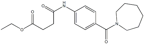 ethyl 4-[4-(1-azepanylcarbonyl)anilino]-4-oxobutanoate 结构式