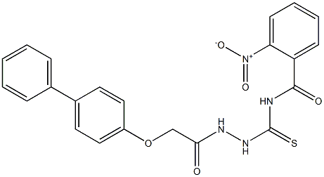 N-({2-[2-([1,1'-biphenyl]-4-yloxy)acetyl]hydrazino}carbothioyl)-2-nitrobenzamide 结构式