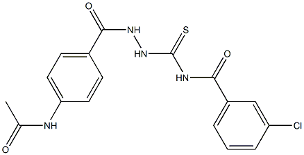 N-({2-[4-(acetylamino)benzoyl]hydrazino}carbothioyl)-3-chlorobenzamide 结构式