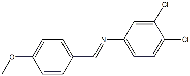 3,4-dichloro-N-[(E)-(4-methoxyphenyl)methylidene]aniline 结构式