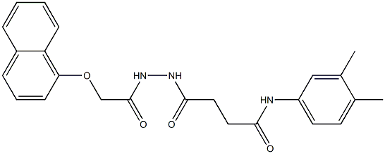 N-(3,4-dimethylphenyl)-4-{2-[2-(1-naphthyloxy)acetyl]hydrazino}-4-oxobutanamide 结构式