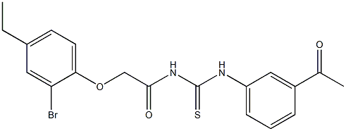 N-(3-acetylphenyl)-N'-[2-(2-bromo-4-ethylphenoxy)acetyl]thiourea 结构式