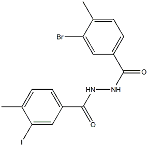 N'-(3-bromo-4-methylbenzoyl)-3-iodo-4-methylbenzohydrazide 结构式