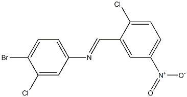 4-bromo-3-chloro-N-[(E)-(2-chloro-5-nitrophenyl)methylidene]aniline 结构式