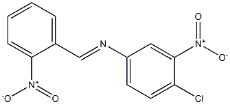 4-chloro-3-nitro-N-[(E)-(2-nitrophenyl)methylidene]aniline 结构式