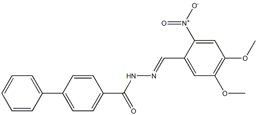 N'-[(E)-(4,5-dimethoxy-2-nitrophenyl)methylidene][1,1'-biphenyl]-4-carbohydrazide 结构式