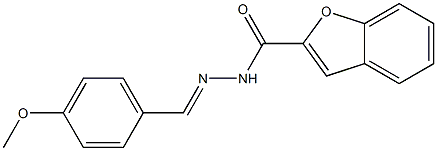 N'-[(E)-(4-methoxyphenyl)methylidene]-1-benzofuran-2-carbohydrazide 结构式