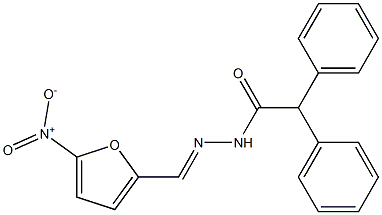 N'-[(E)-(5-nitro-2-furyl)methylidene]-2,2-diphenylacetohydrazide 结构式