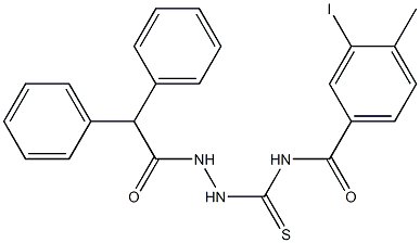 N-{[2-(2,2-diphenylacetyl)hydrazino]carbothioyl}-3-iodo-4-methylbenzamide 结构式