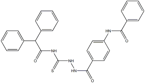 N-{4-[(2-{[(2,2-diphenylacetyl)amino]carbothioyl}hydrazino)carbonyl]phenyl}benzamide 结构式