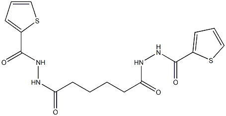 N'-{6-oxo-6-[2-(2-thienylcarbonyl)hydrazino]hexanoyl}-2-thiophenecarbohydrazide 结构式