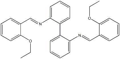 N-[(E)-(2-ethoxyphenyl)methylidene]-N-(2'-{[(E)-(2-ethoxyphenyl)methylidene]amino}[1,1'-biphenyl]-2-yl)amine 结构式