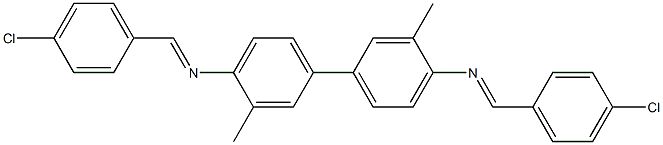 N-[(E)-(4-chlorophenyl)methylidene]-N-(4'-{[(E)-(4-chlorophenyl)methylidene]amino}-3,3'-dimethyl[1,1'-biphenyl]-4-yl)amine 结构式