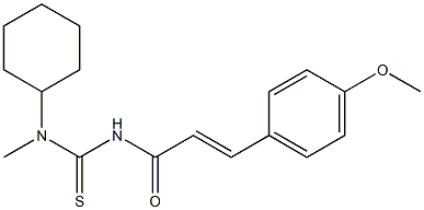 N-cyclohexyl-N'-[(E)-3-(4-methoxyphenyl)-2-propenoyl]-N-methylthiourea 结构式