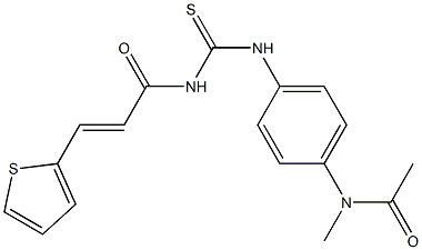 N-methyl-N-{4-[({[(E)-3-(2-thienyl)-2-propenoyl]amino}carbothioyl)amino]phenyl}acetamide 结构式