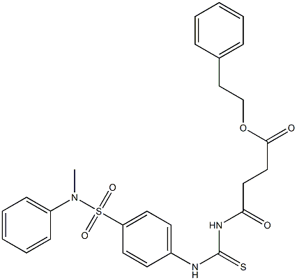 phenethyl 4-[({4-[(methylanilino)sulfonyl]anilino}carbothioyl)amino]-4-oxobutanoate 结构式