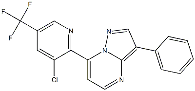 7-[3-chloro-5-(trifluoromethyl)-2-pyridinyl]-3-phenylpyrazolo[1,5-a]pyrimidine 结构式