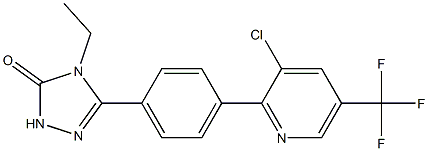 5-{4-[3-chloro-5-(trifluoromethyl)-2-pyridinyl]phenyl}-4-ethyl-2,4-dihydro-3H-1,2,4-triazol-3-one 结构式