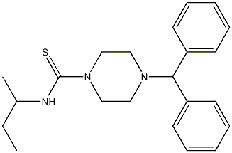 (4-(diphenylmethyl)piperazinyl)((methylpropyl)amino)methane-1-thione 结构式