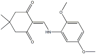 2-[(2,5-dimethoxyanilino)methylene]-5,5-dimethyl-1,3-cyclohexanedione 结构式