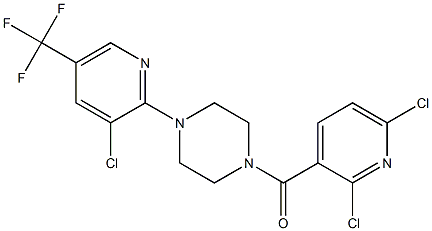 {4-[3-chloro-5-(trifluoromethyl)-2-pyridinyl]piperazino}(2,6-dichloro-3-pyridinyl)methanone 结构式