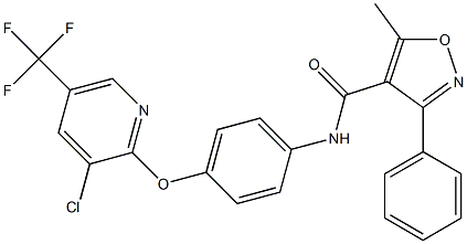 N-(4-{[3-chloro-5-(trifluoromethyl)-2-pyridinyl]oxy}phenyl)-5-methyl-3-phenyl-4-isoxazolecarboxamide 结构式