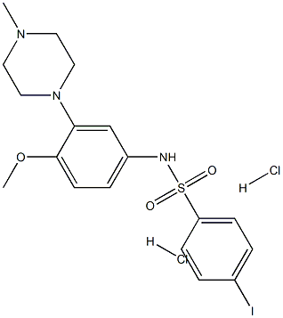 4-Iodo-N-[4-methoxy-3-(4-methyl-1-piperazinyl)phenyl]benzenesulfonamide dihydrochloride 结构式