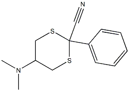 5-(Dimethylamino)-2-[phenyl]-1,3-dithiane-2-carbonitrile 结构式
