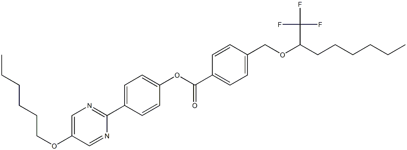 4-[[1-(Trifluoromethyl)heptyl]oxymethyl]benzoic acid 4-[5-(hexyloxy)pyrimidin-2-yl]phenyl ester 结构式