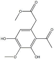 2-Acetyl-3,5-dihydroxy-4-methoxybenzeneacetic acid methyl ester 结构式