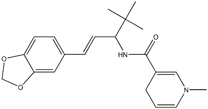 N-[(E)-1-(3,4-Methylenedioxyphenyl)-4,4-dimethyl-1-penten-3-yl]-1-methyl-1,4-dihydro-3-pyridinecarboxamide 结构式