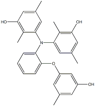 N,N-Bis(3-hydroxy-2,5-dimethylphenyl)-2-(3-hydroxy-5-methylphenoxy)benzenamine 结构式