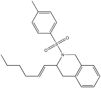1,2,3,4-Tetrahydro-2-(4-methylphenylsulfonyl)-3-[(E)-1-hexenyl]isoquinoline 结构式