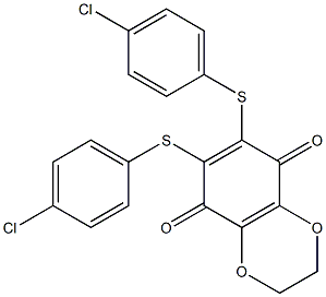 2,3-Dihydro-6,7-bis(4-chlorophenylthio)-1,4-benzodioxin-5,8-dione 结构式