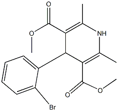 2,6-Dimethyl-4-(2-bromophenyl)-1,4-dihydropyridine-3,5-dicarboxylic acid dimethyl ester 结构式