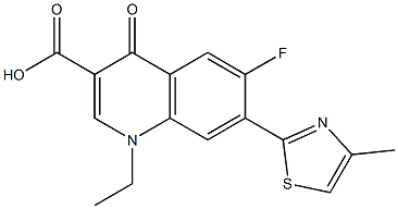 1,4-Dihydro-1-ethyl-4-oxo-6-fluoro-7-(4-methylthiazol-2-yl)quinoline-3-carboxylic acid 结构式