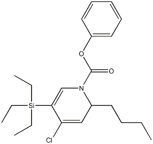 4-Chloro-1,2-dihydro-2-butyl-5-(triethylsilyl)pyridine-1-carboxylic acid phenyl ester 结构式