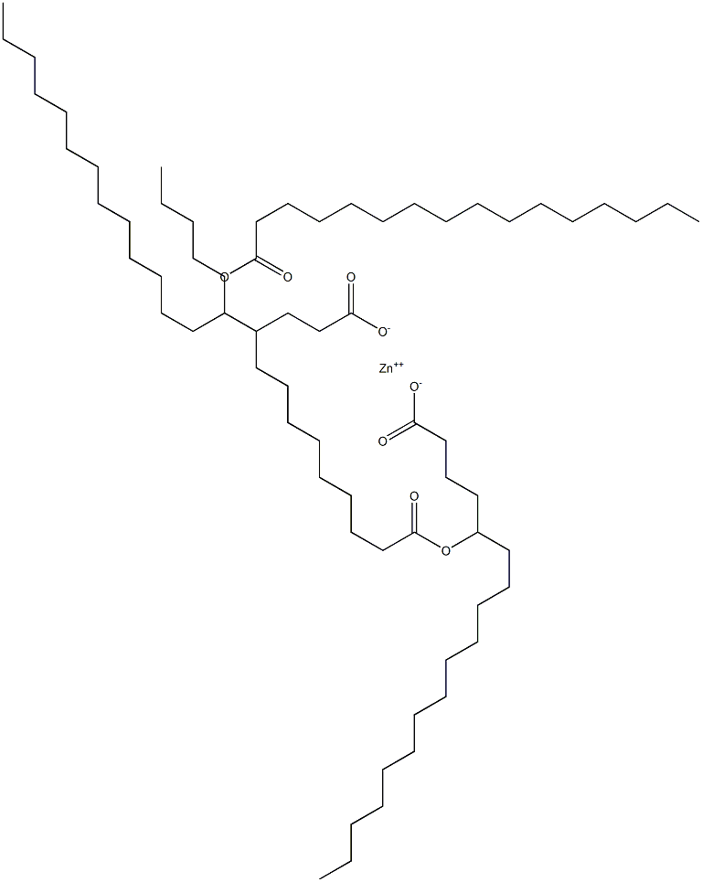 Bis(5-hexadecanoyloxyoctadecanoic acid)zinc salt 结构式