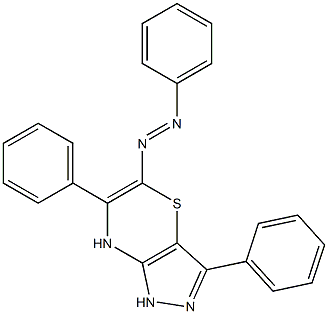 5-(Phenylazo)-3,6-diphenyl-1,7-dihydropyrazolo[4,3-b][1,4]thiazine 结构式