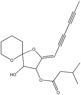 2-[(Z)-2,4-Hexadiynylidene]-3-isovaleryloxy-1,6-dioxaspiro[4.5]decan-4-ol 结构式